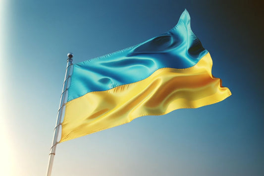 Bandeira da Ucrânia a tremular