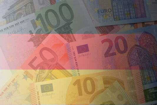 Bandeira e moeda alemãs