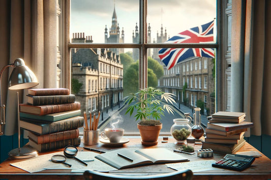 Bandeira do Reino Unido acenando do lado de fora da janela