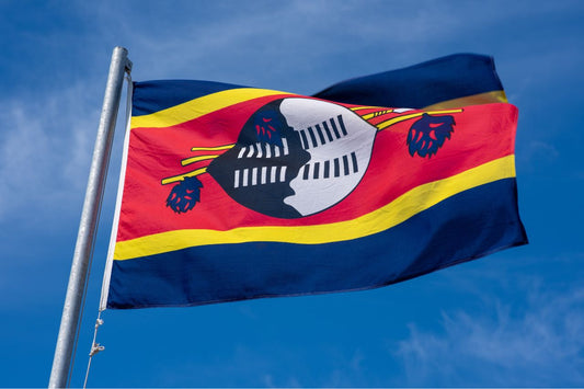 Bandeira de Eswatini a tremular