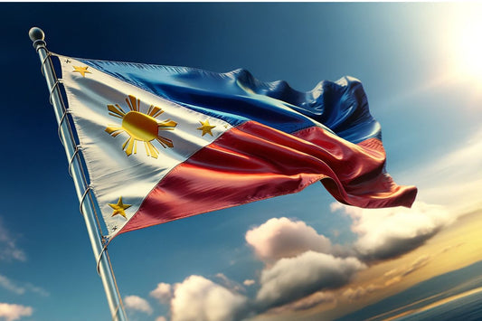 Agitando a bandeira das Filipinas
