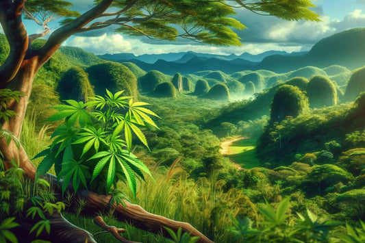 Planta de Cannabis na floresta