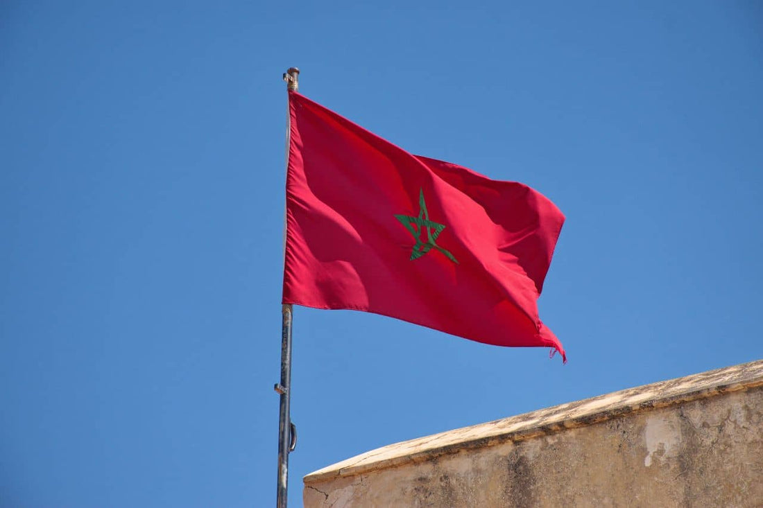 bandeira do Marrocos tremulando