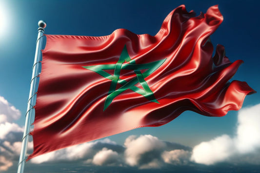 Bandeira de Marrocos a tremular