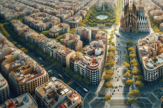 Vista aérea de Barcelona, Espanha