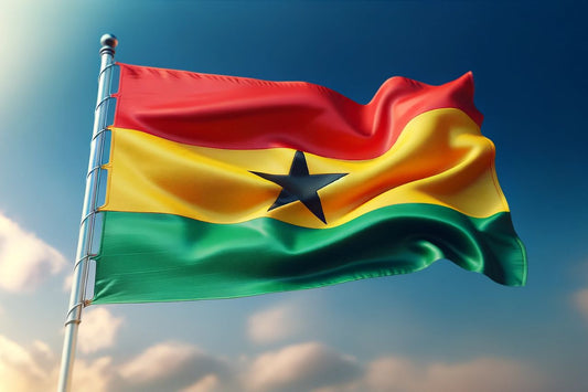 Bandeira do Gana a tremular