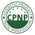 Logotipo de notificação de produto cosmético da Fórmula Swiss CPNP em um fundo transparente.