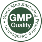 Logotipo de certificação de qualidade GMP da Fórmula Suíça para boas práticas de fabricação em um fundo transparente.