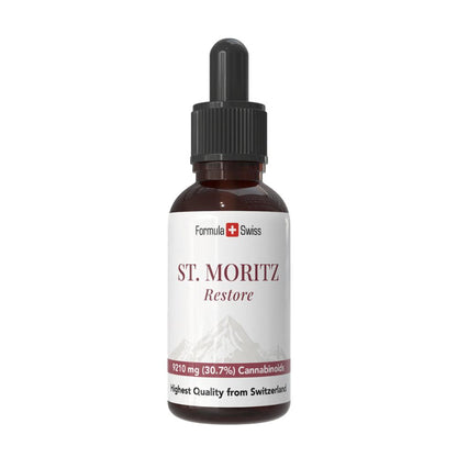 Formula Swiss St. Moritz Restore – Óleo de CBD 30,7% espetro completo, frasco conta-gotas