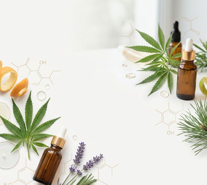 Terpenos e compostos aromáticos de plantas de cânham